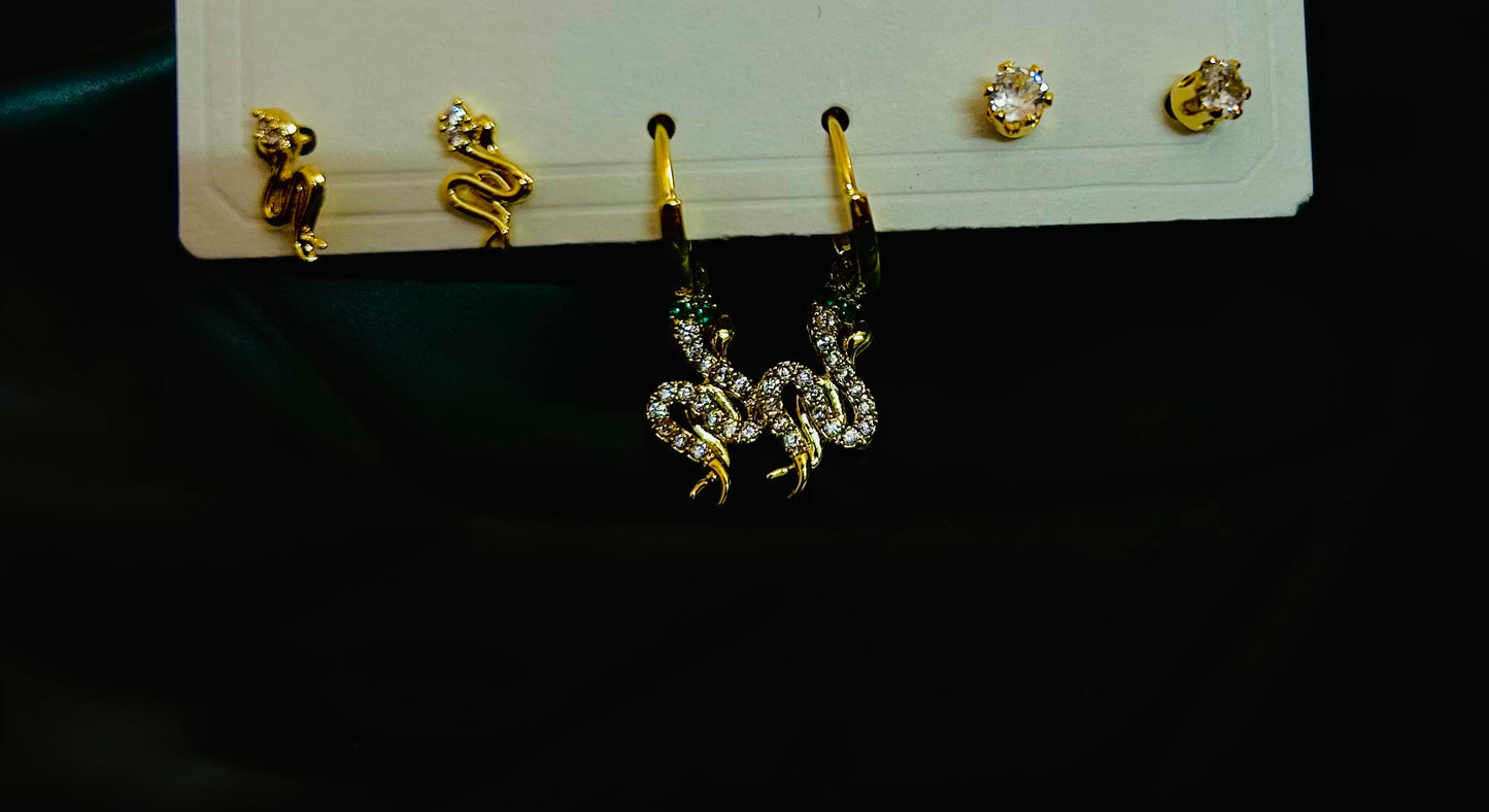 Serpent shine Earring Set