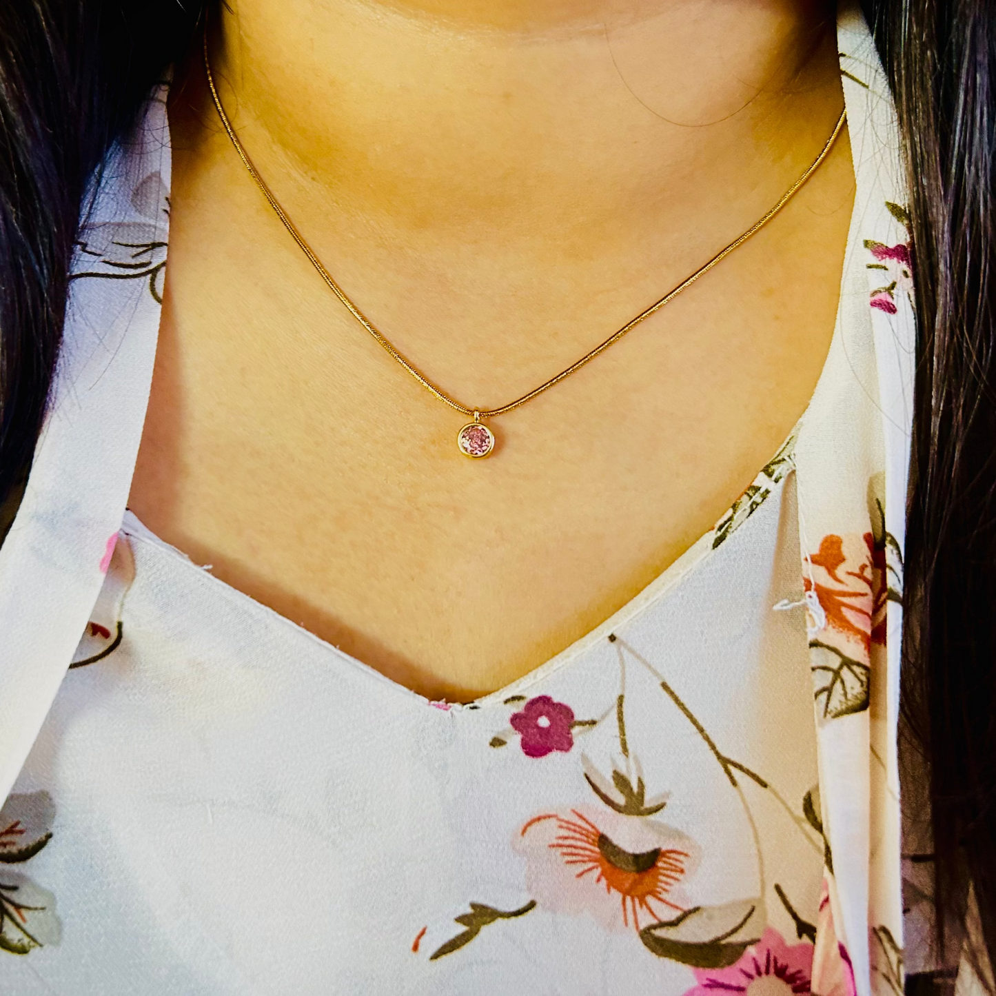 Pink Crystal Neckchain