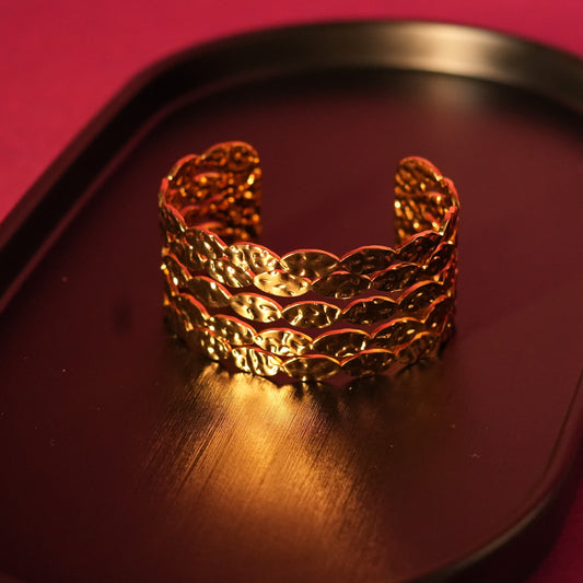 Hammered gold cuff