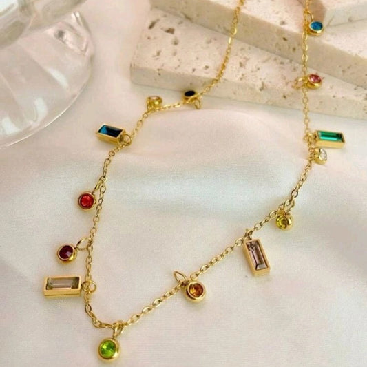 Rainbow charm Necklace