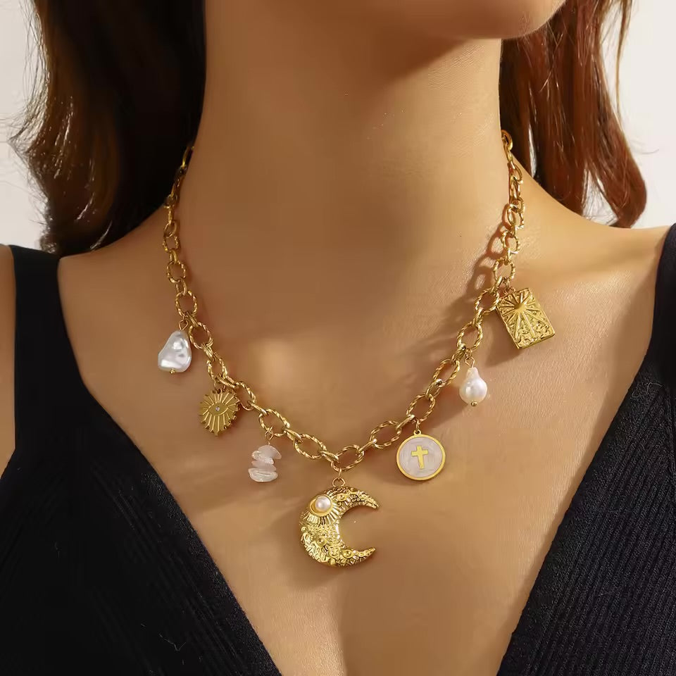 Boho moonlight necklace