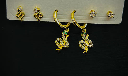 Serpent shine Earring Set