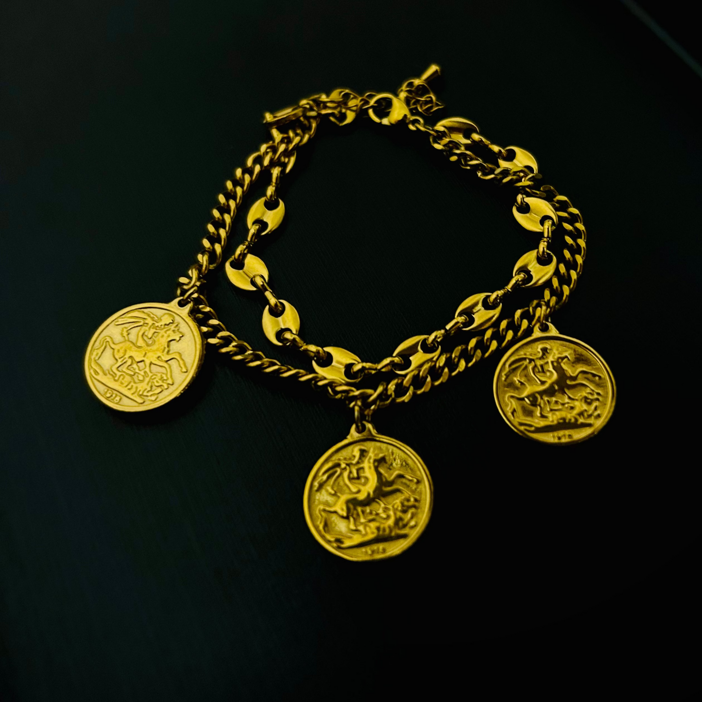 Coin Charm Bracelet